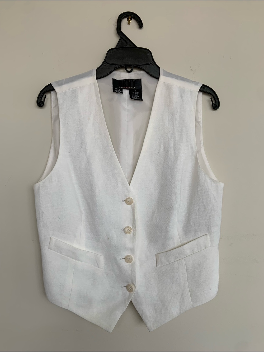 DKNY white suit vest